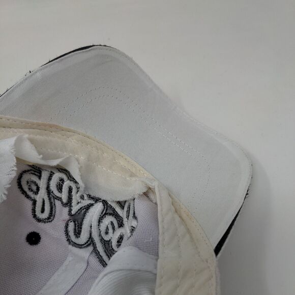 Las Vegas Strapback Hat White One Size Embroidered 6 Panel Lanza - Picture 7 of 9